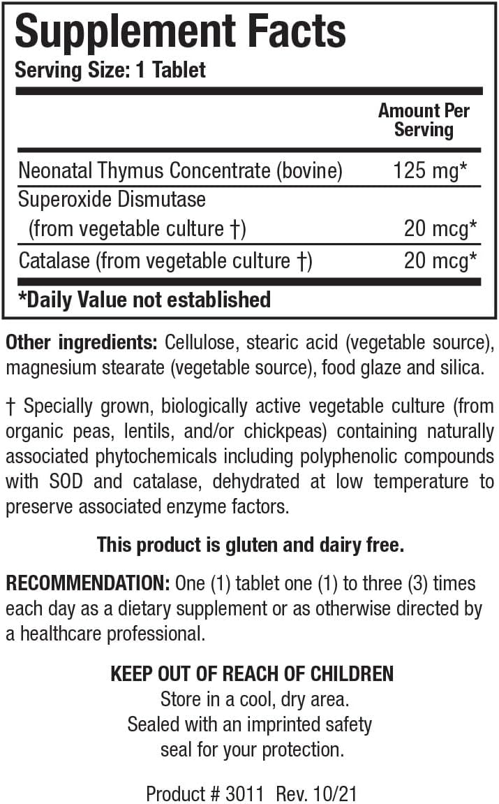 Biotics Research Cytozyme Thy Neonatal Thymus Concentrate - Boosts Thymus Gland Health & Immune System with 60 Tabs