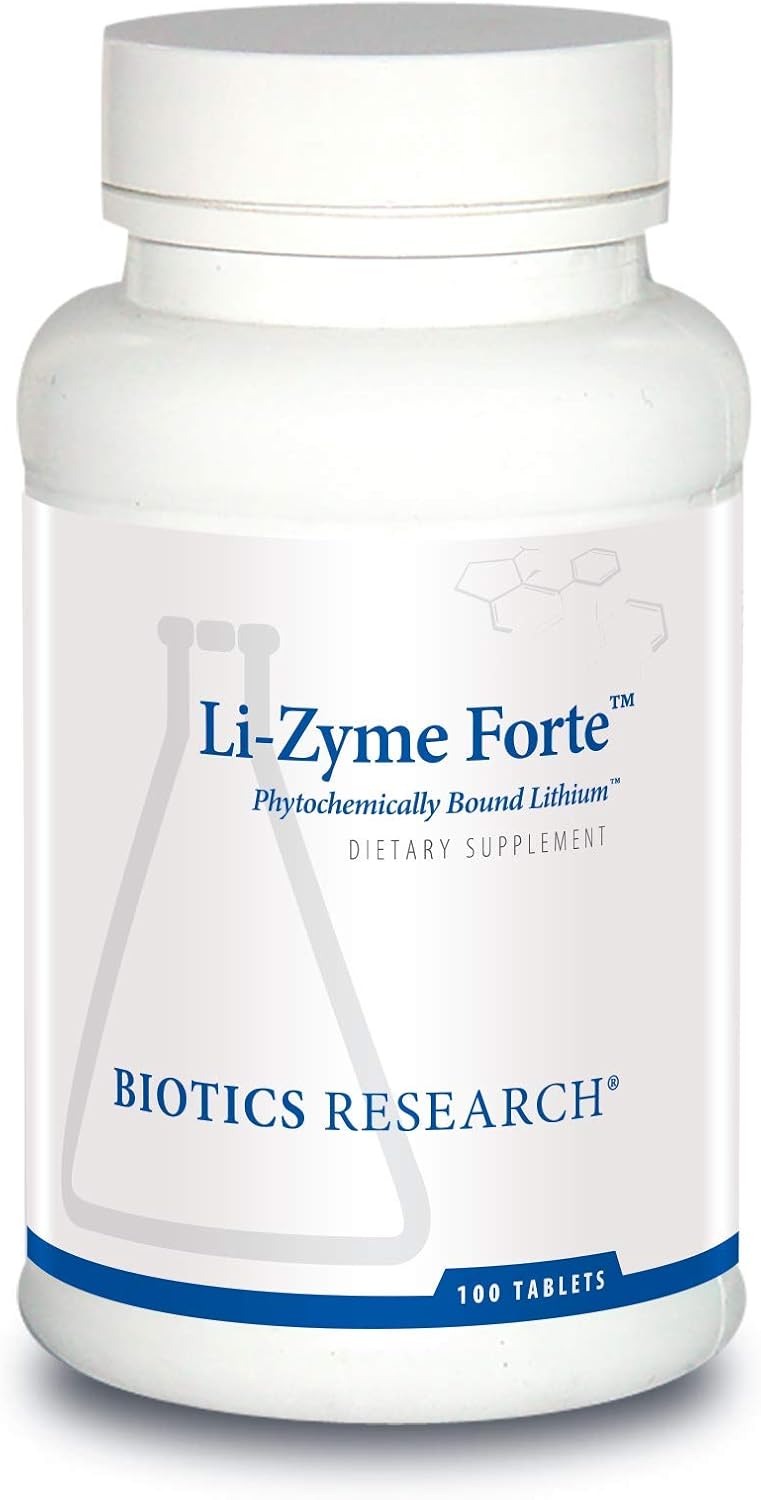 Biotics Research Li Zyme Forte 100 Tablets - Plant-Sourced Lithium for Brain Function, Memory, and Mood Support