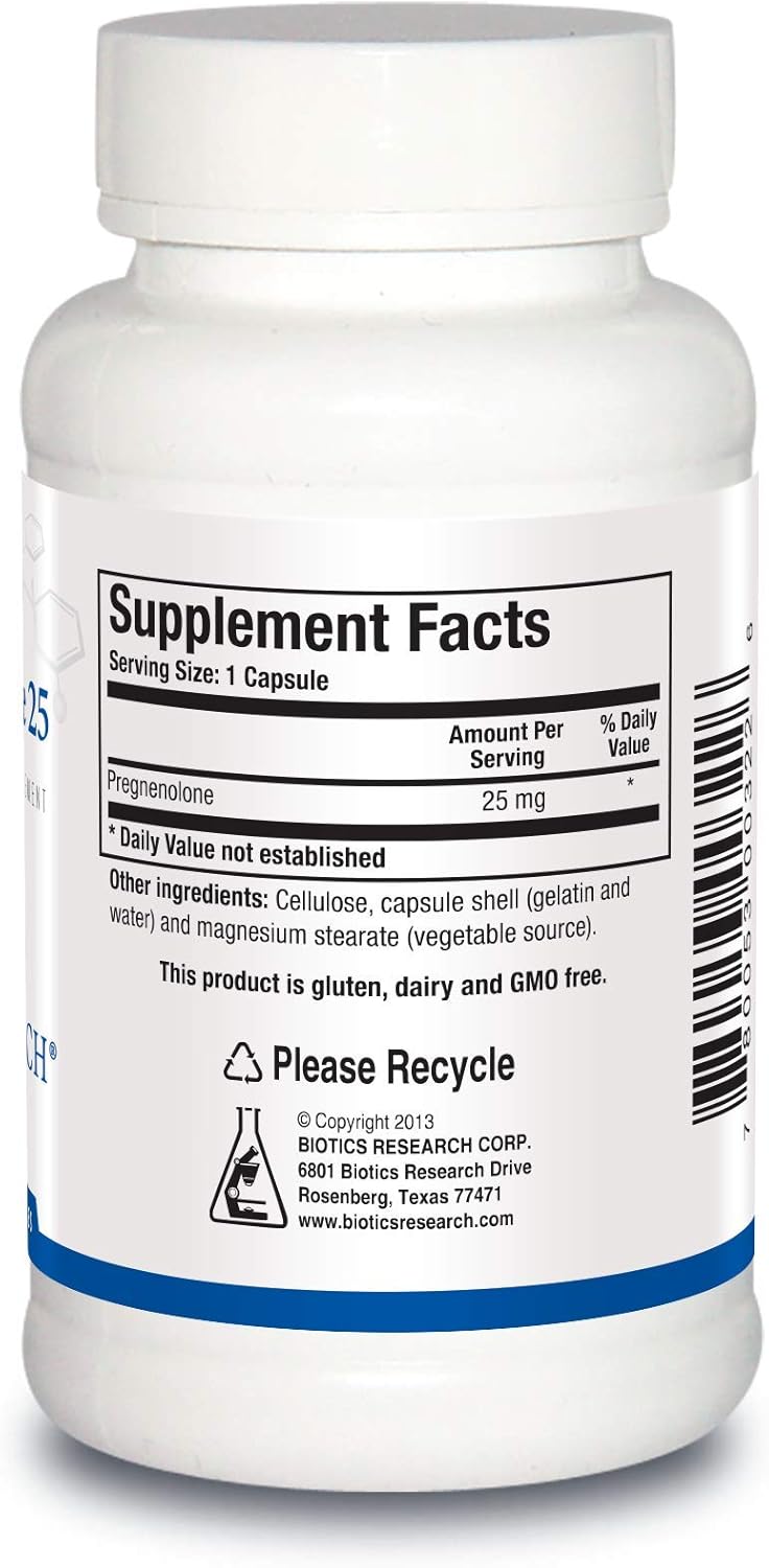 Biotics Research Pregnenolone 25 mg Capsules for Memory & Hormone Balance Support, 90 Count - BoostGo Australia