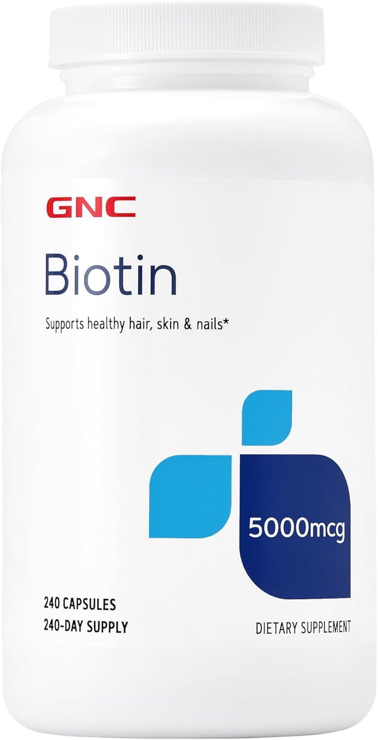 Biotin 5000 mcg Capsules for Healthy Hair, Skin, and Nails - 240 Count
