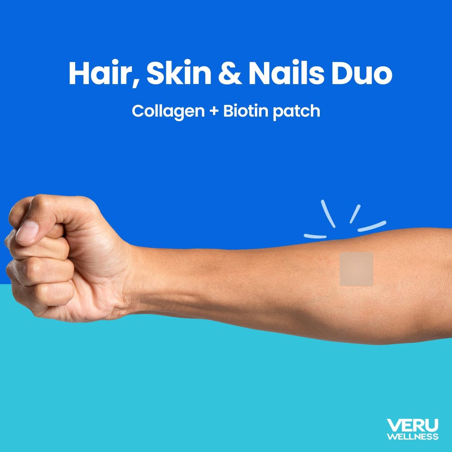 Biotin Collagen Hair Skin Nail Patches - 60 Day Supply, Self Adhesive Time Release Patch, 8-10 Hours - Veru Wellness Lifestyle Duo