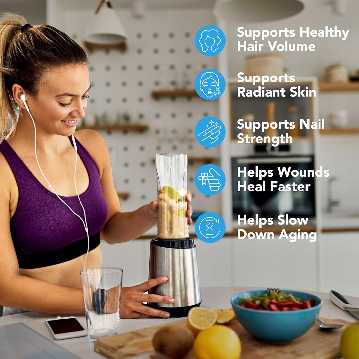 Biotin, Collagen, Keratin, and Folate Hair Loss Treatment Vitamins for Men & Women - Hair Growth, Follicle, Skin, Nails - Postpartum Support - GMO & Gluten Free - 60 Capsules