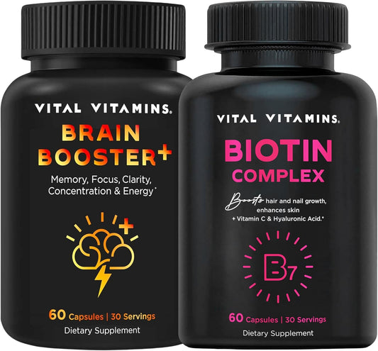 Biotin Complex Capsules with Vital Vitamins for Brain Boosting