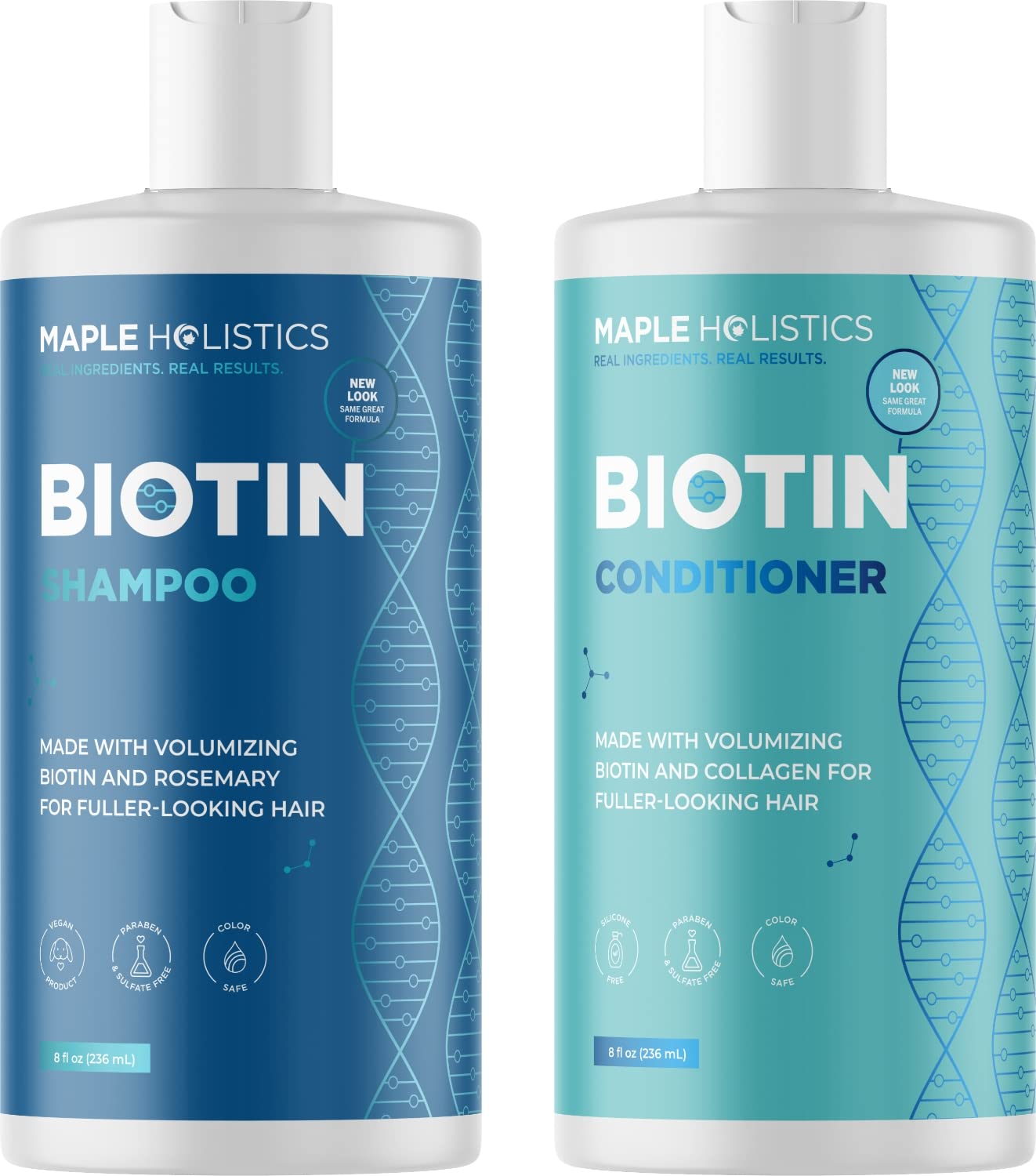 Biotin Hair Growth Set with Rosemary, Collagen - Volumizing Shampoo, Conditioner, Supplement Kit for Thickening Hair
