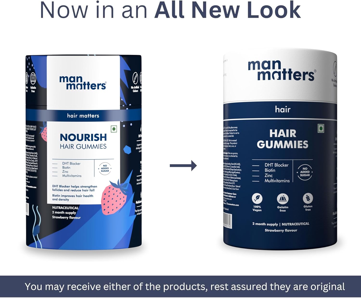 Biotin Hair Gummy with Hair Vitamins for Healthy Hair - 60 Gummies - No Added Sugar