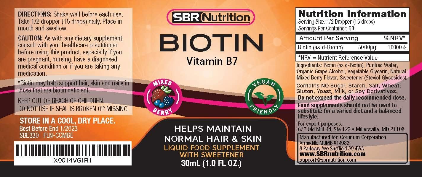 Biotin Liquid Drops for Hair Growth & Nail Strength - Mixed Berry Flavor, 5000mcg per Serving, Vegan, No Preservatives, High Absorption Formula, 60 Servings
