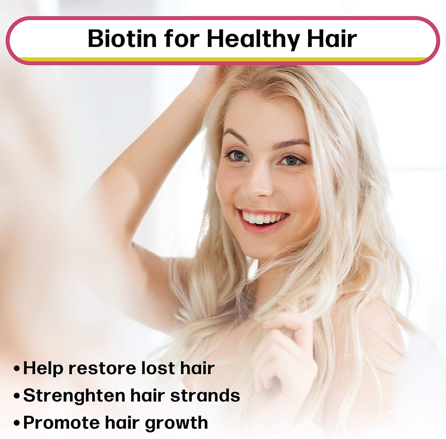 Biotin Liquid Drops for Hair Growth & Nail Strength - Mixed Berry Flavor, 5000mcg per Serving, Vegan, No Preservatives, High Absorption Formula, 60 Servings