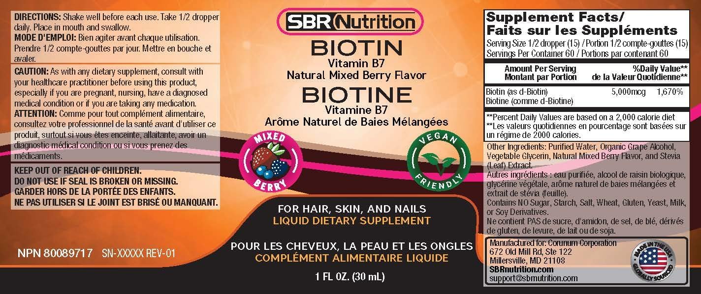 Biotin Liquid Drops for Hair Growth & Nail Strength - Mixed Berry Flavor, 5000mcg per Serving, Vegan, No Preservatives, High Absorption Formula, 60 Servings
