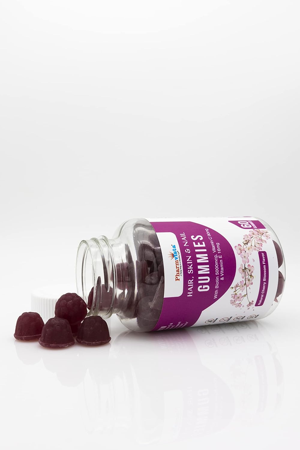 Biotin Vitamin Gummies for Hair, Skin, and Nails - Vegan, Gluten-Free, Non-GMO - 60 Count