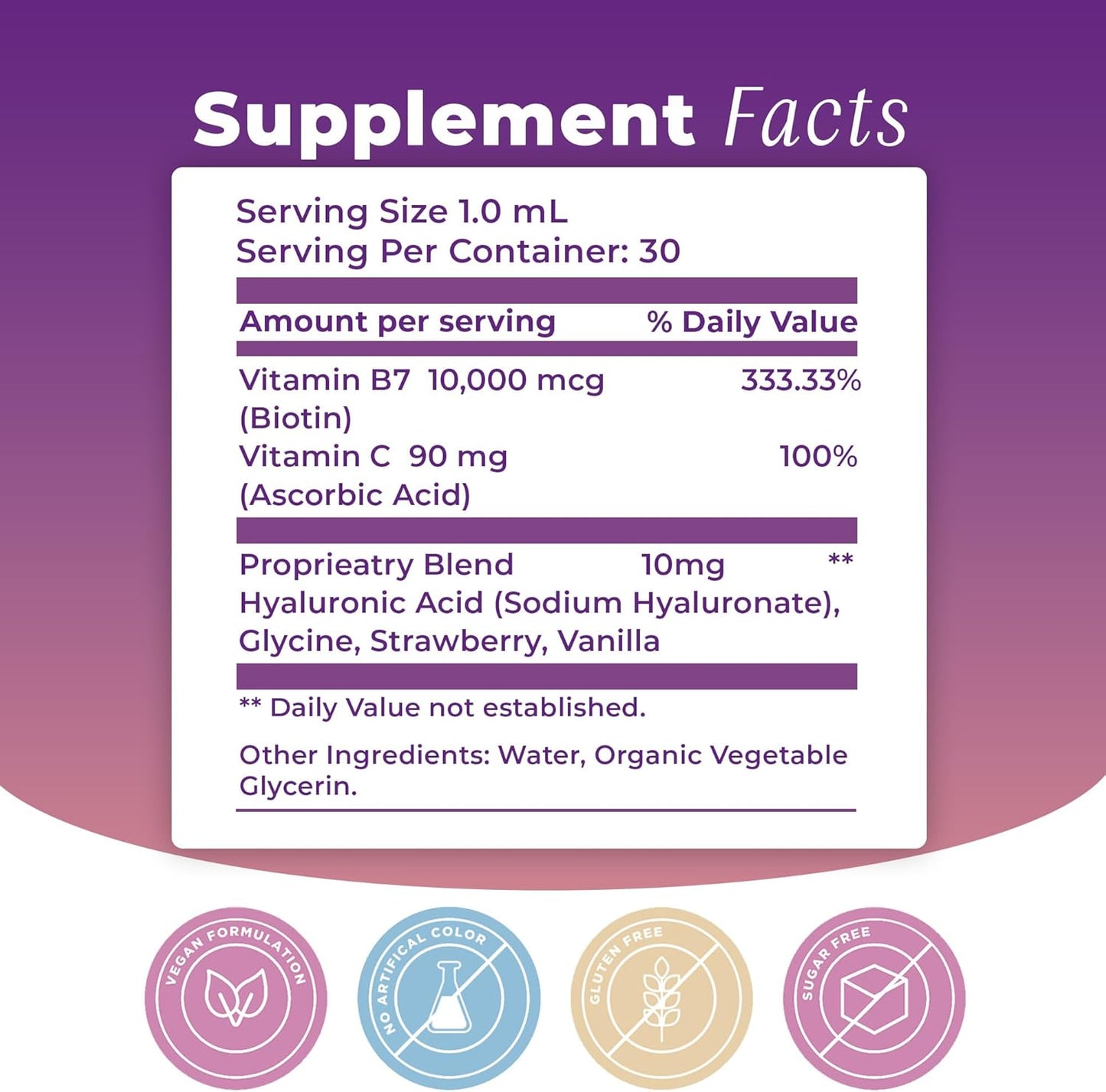 BIOTOPLEVEL Beauty Bestie Vegan Liquid Drops - Biotin, Vitamin C, Hyaluronic Acid - Supports Healthy Hair, Skin, Nails - 1 fl oz