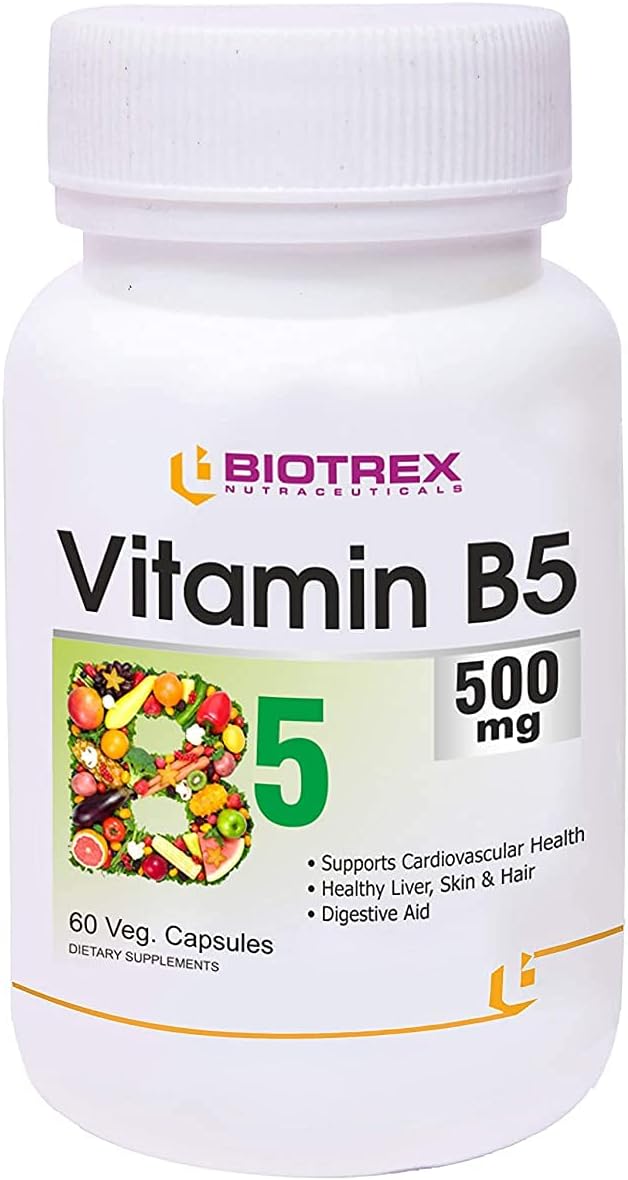 Biotrex Nutraceuticals Panihari Vitamin B5 Supplement - 500mg, 60 Vegetarian Capsules