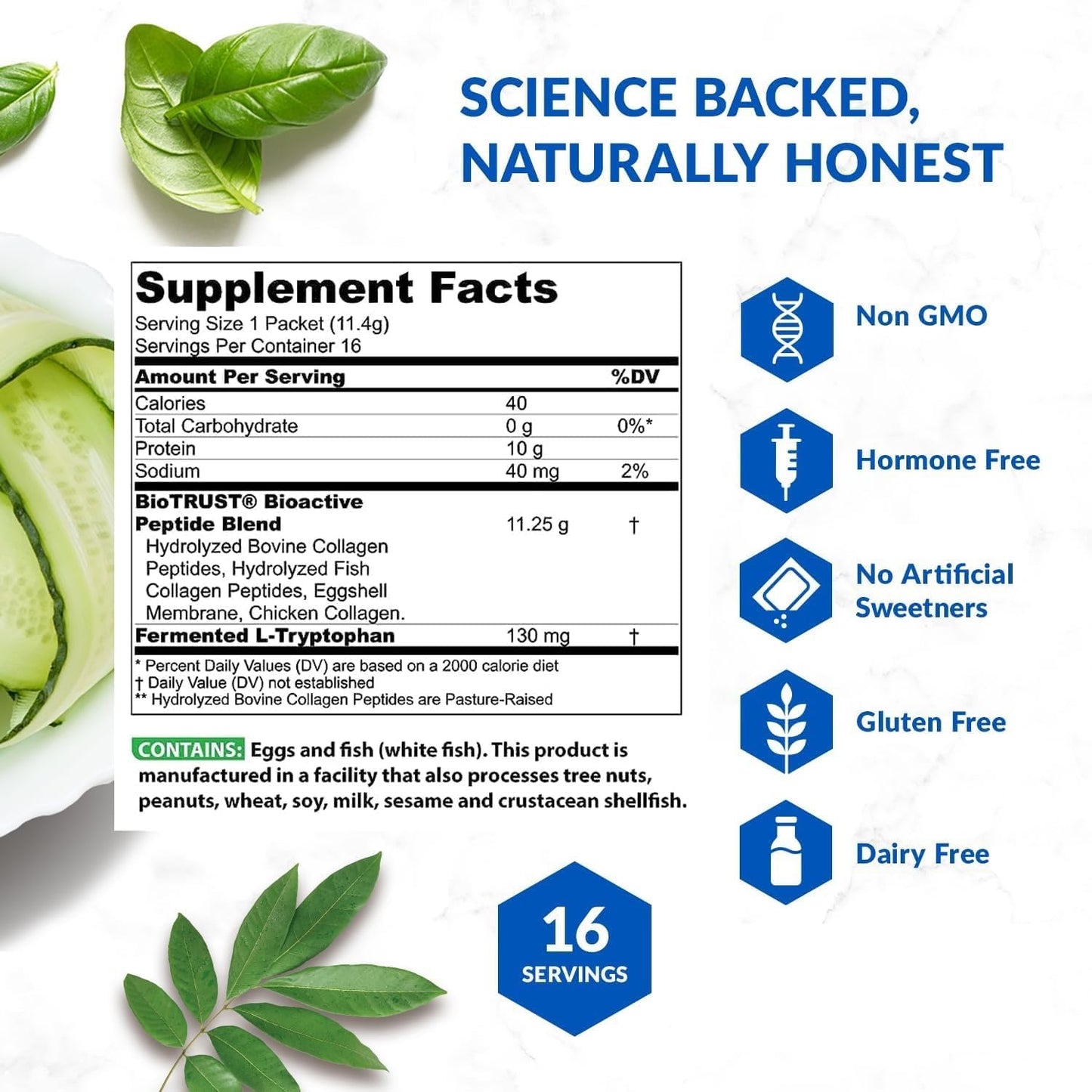 BioTrust Ageless Multi Collagen Peptides Powder - Unflavored Hydrolyzed Protein with Types I, II, III, V, X for Men & Women - Grass Fed Beef, Fish, Chicken, Eggshell Membrane - 16 Packets