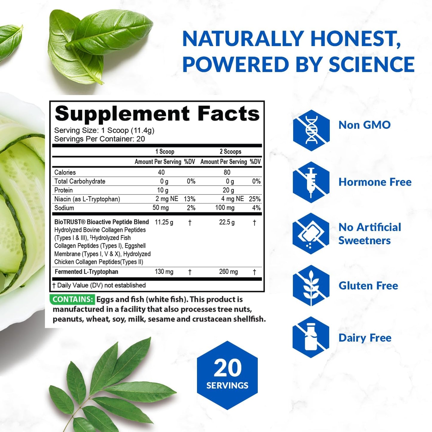 BioTrust Ageless Multi Collagen Protein Powder - 5 Collagen Types for Hair, Skin, Nails & Joints - Grass Fed Beef, Sustainable Fish, Chicken & Eggshell Membrane - Unflavored, 2 Pack
