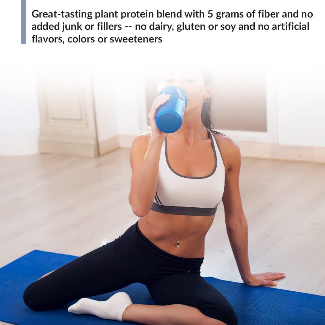 BioTrust Low Carb Plant Protein Shake - Vanilla Caramel Flavor, 20g Protein, 5g Fiber, 15 Superfoods, Vegan & Dairy-Free - 14 Servings