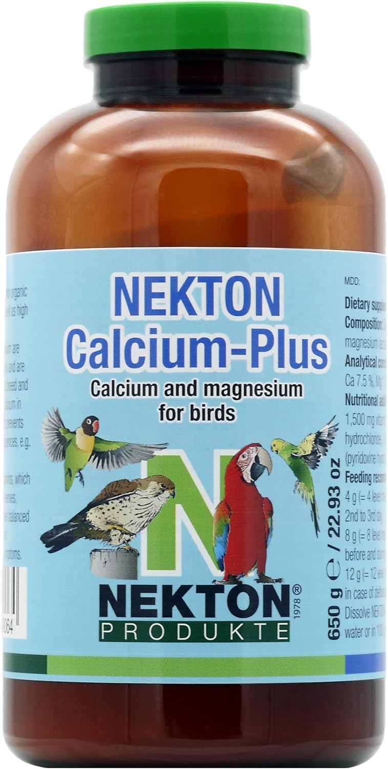 Bird Calcium and Magnesium Supplement with B Vitamins - 650gm / 1.43Lb - Nekton Calcium-Plus White