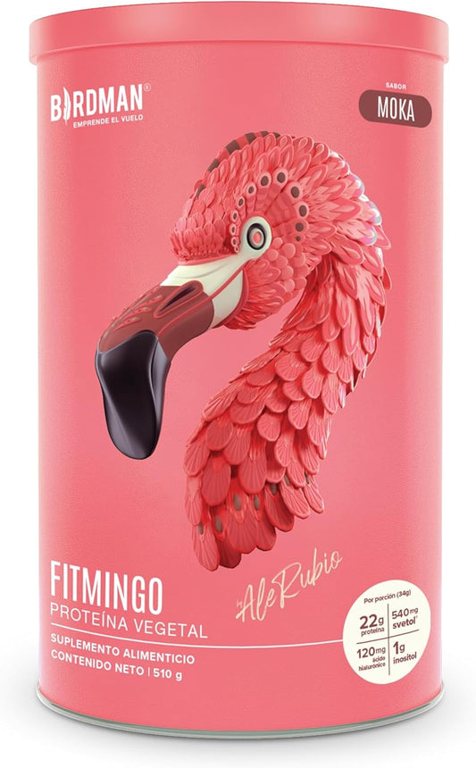 Birdman Fitmingo Vegan Protein Powder with Inositol, Collagen Boosters, and Vitamins - Plant Based Mocha Protein Powder with Myo-Inositol - Low Carb, Dairy Free, Low Calorie