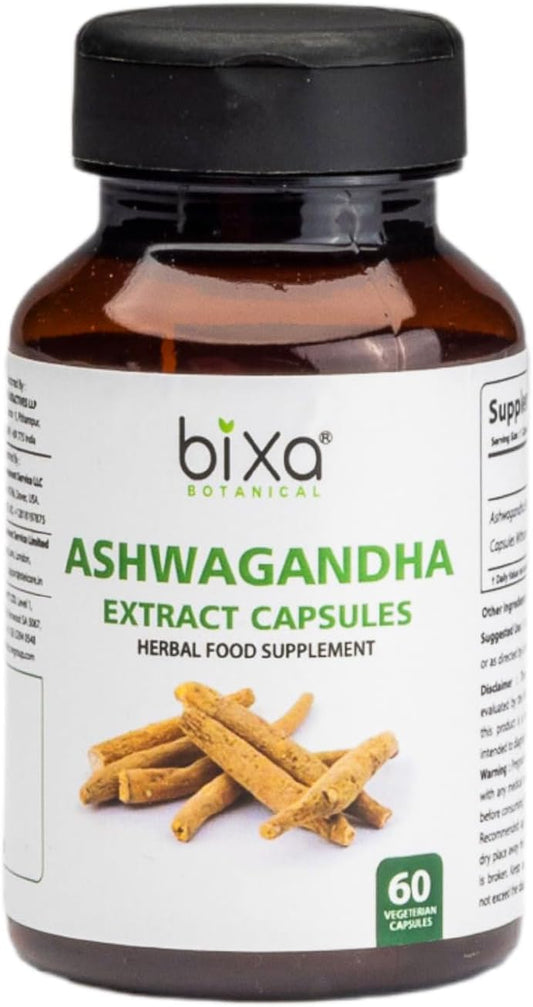 bixa BOTANICAL Ashwagandha Extract Capsules - Immunity Booster & Energy Supplement - Indian Ginseng - 60 Count Pack