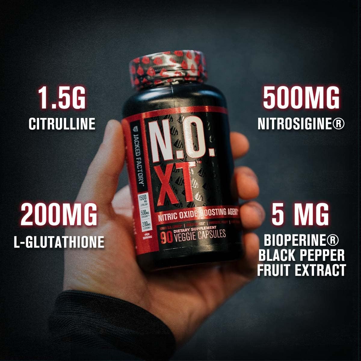 Black Cherry Nitrosurge Pre-Workout & N.O. XT Nitric Oxide Booster for Men & Women by Jacked Factory