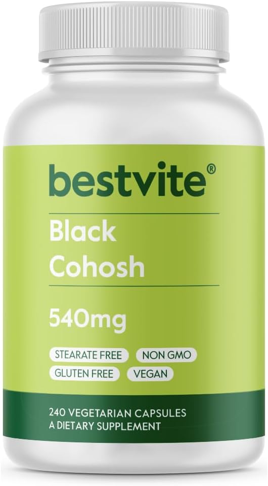 Black Cohosh 540mg Capsules - 240 Vegetarian Capsules - Vegan & Non-GMO - Gluten Free - No Fillers
