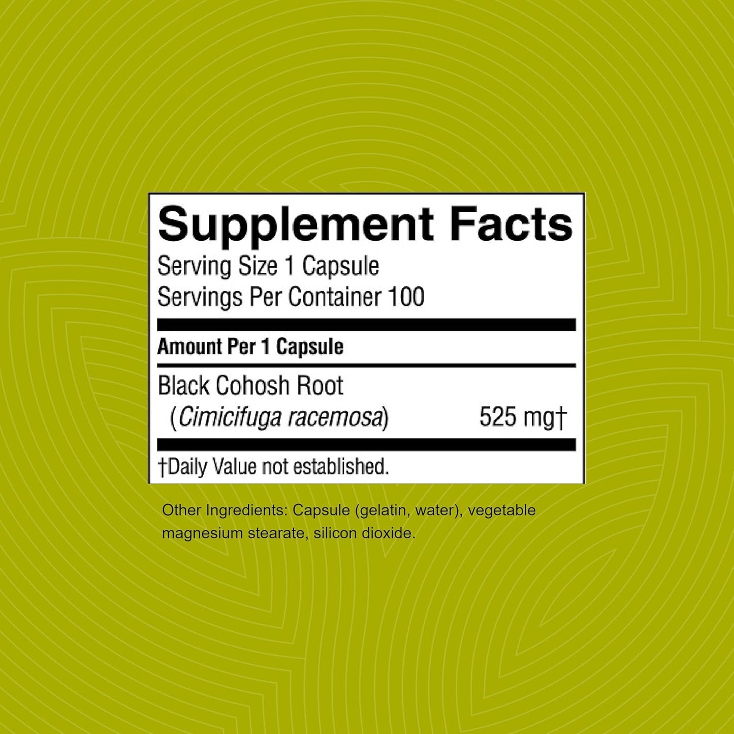 Black Cohosh Capsules - Supports Female Glandular System, Promotes Reproductive Health & Balanced Hormones - 100 Capsules