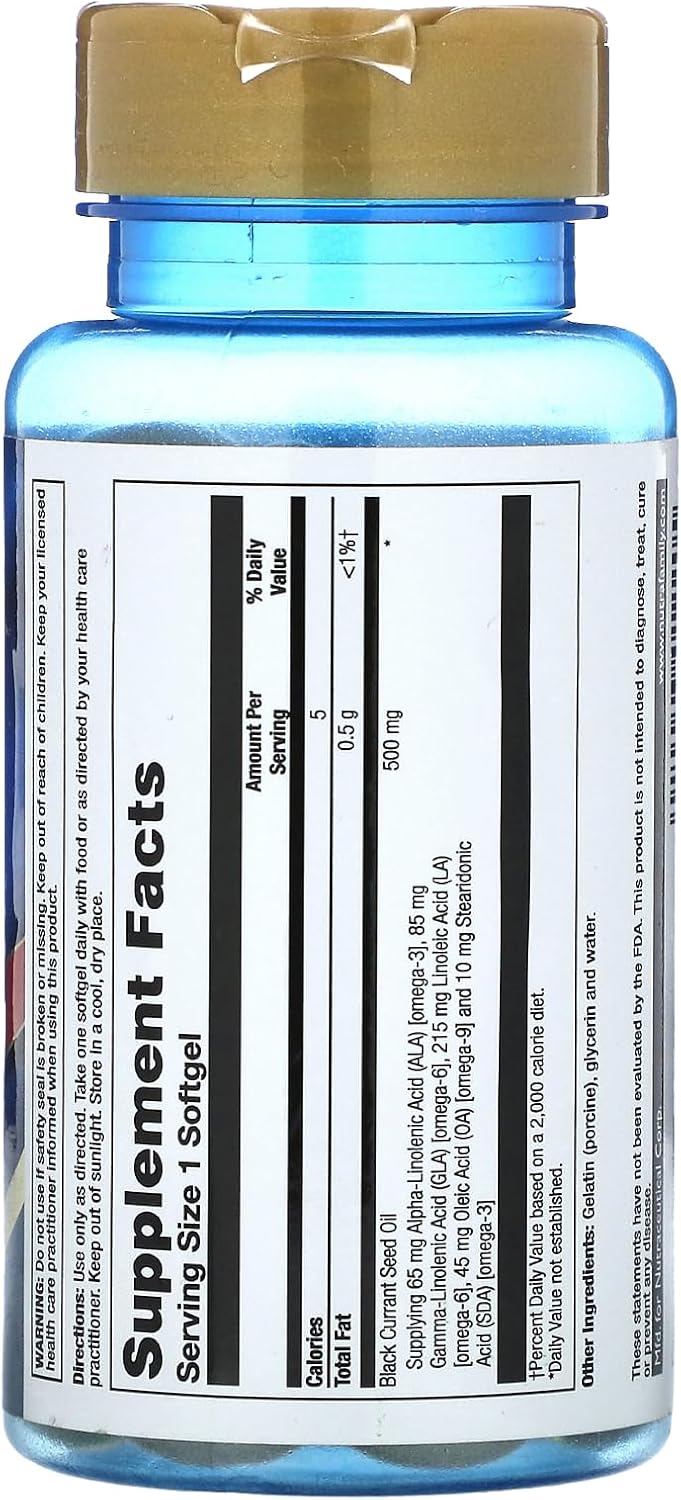 Black Currant Dietary Supplement, 500mg, 90 Soft Gels by Health From The Sun