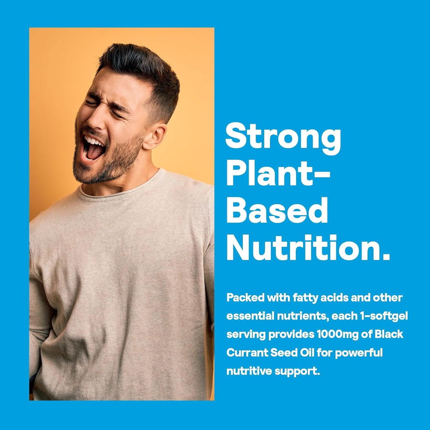 Black Currant Seed Oil 1000mg - Natural Source of Omega 6 & Omega 3, 60 Softgels, 60-Day Guarantee