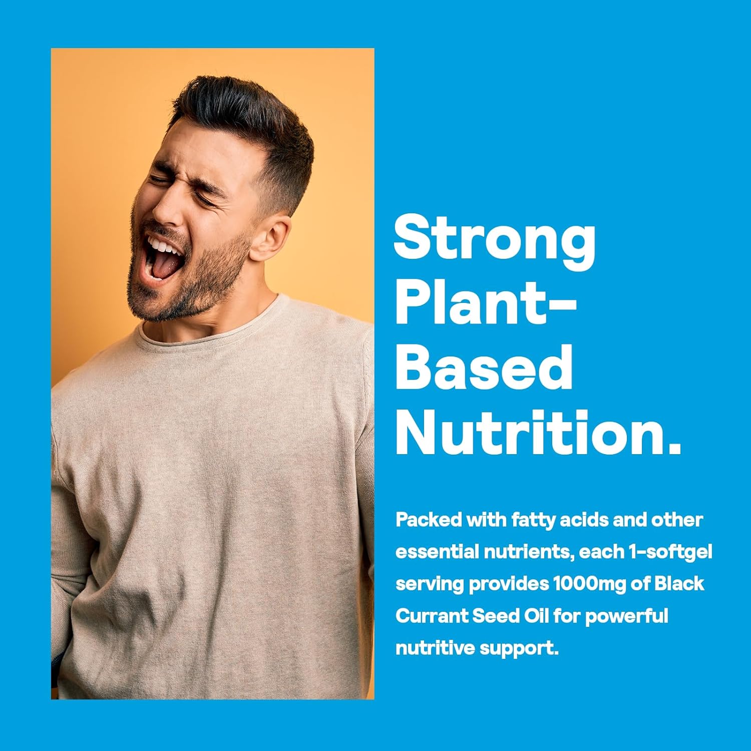 Black Currant Seed Oil 1000mg - Natural Source of Omega 6 & Omega 3, 60 Softgels, 60-Day Guarantee