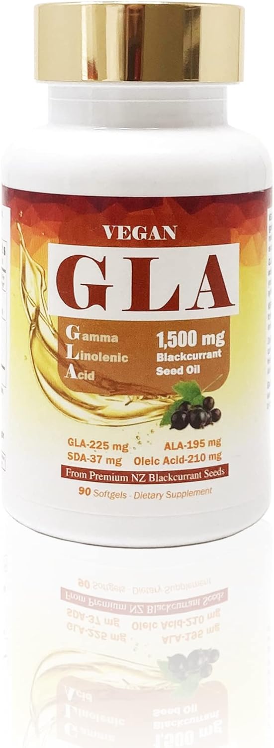 Black Currant Seed Oil Softgels 1500mg - Skin, Joint, Eye Health - Antioxidant Formula - 90ct Vision Smart Center