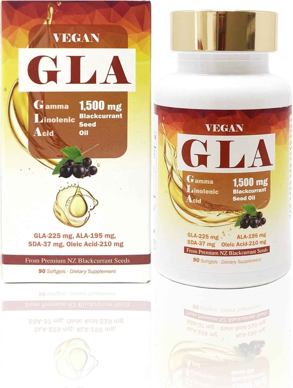 Black Currant Seed Oil Softgels 1500mg - Skin, Joint, Eye Health - Antioxidant Formula - 90ct Vision Smart Center