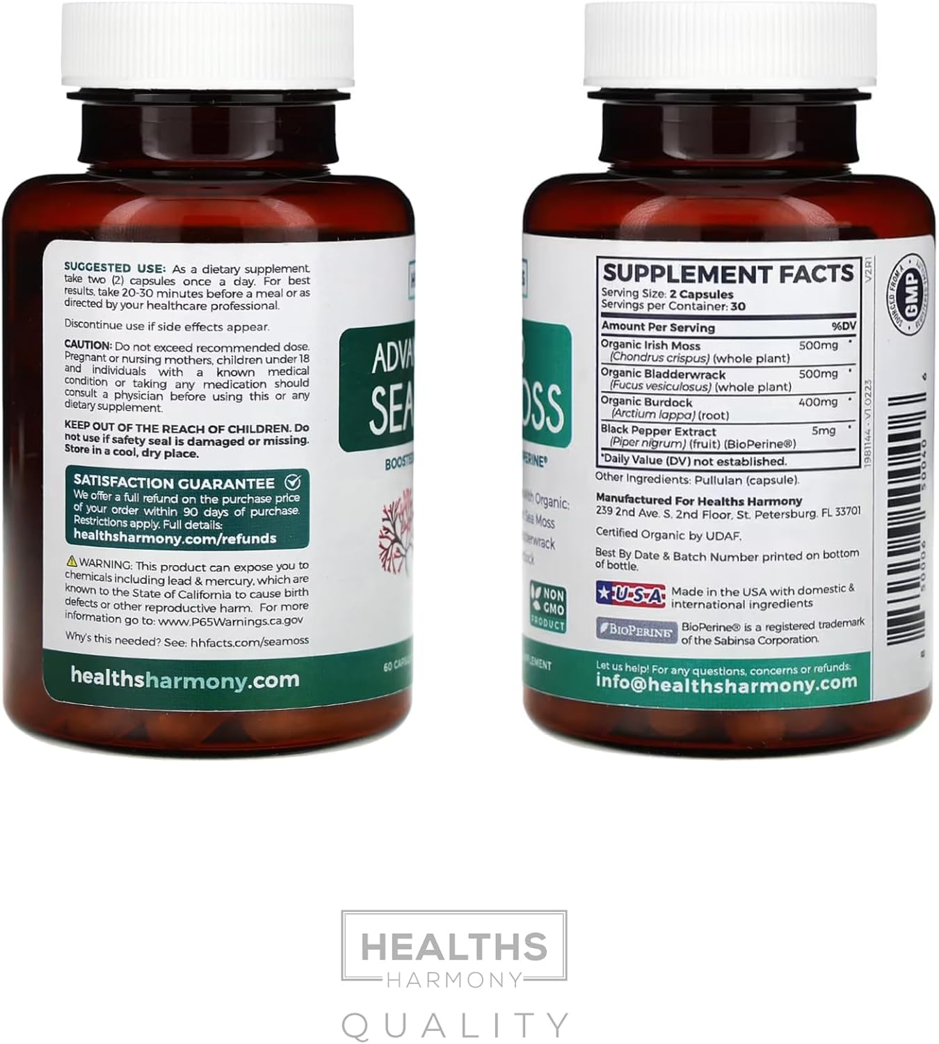 Black Seed Oil and Irish Sea Moss Capsules - 1 Month Supply of Wellness Duo Bundle with Bioperine and Bladderwrack