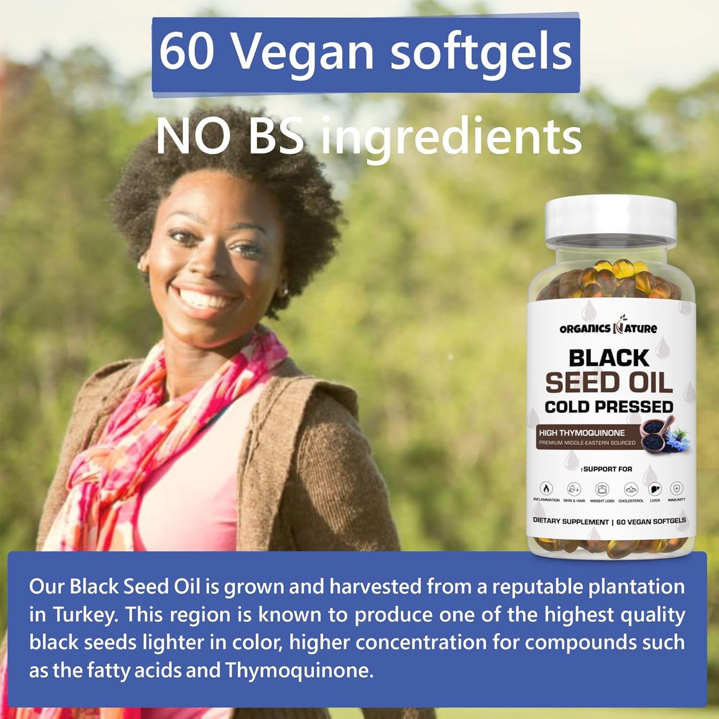 Black Seed Oil Capsules & Sea Moss Gummies Bundle - Vegan Softgels with Nigella Sativa for Omega 3s