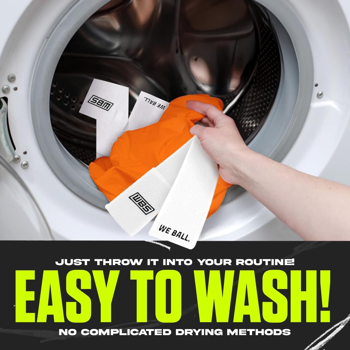 Black We Ball Sports Streamer Football Towel with Hook and Loop Fastener - Ideal for Cleaning Football Visor and Gloves