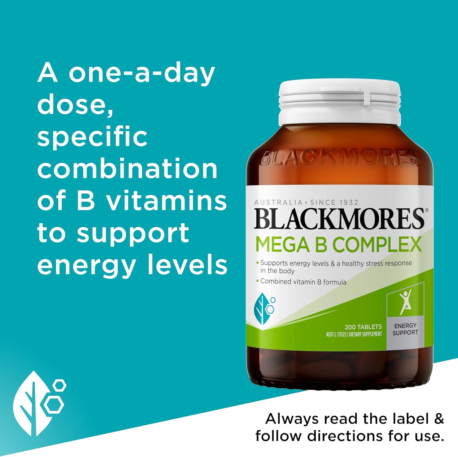 Blackmores Mega B Complex: 200 Tablets for Energy and Immune Support
