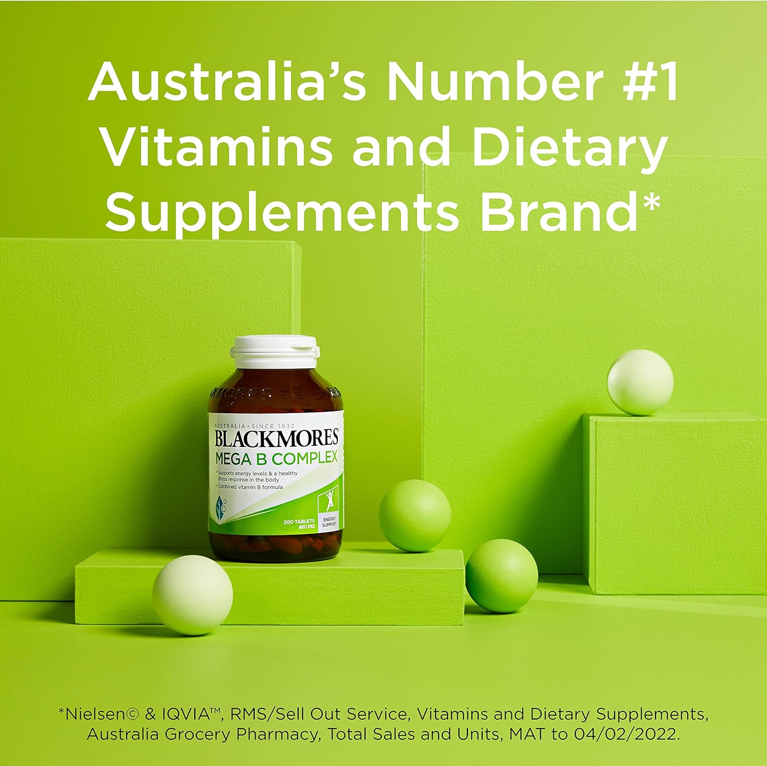 Blackmores Mega B Complex: 200 Tablets for Energy and Immune Support