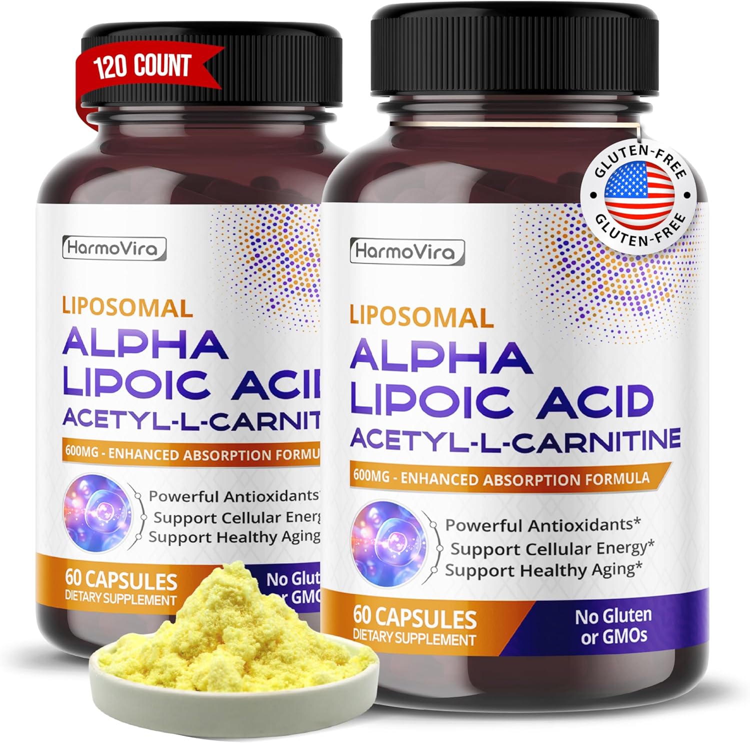 Bladder Cleanse & Urinary Tract Health Supplement - HarmoVira Alpha Lipoic Acid Acetyl-L-Carnitine - 120-Day Supply - USA Made