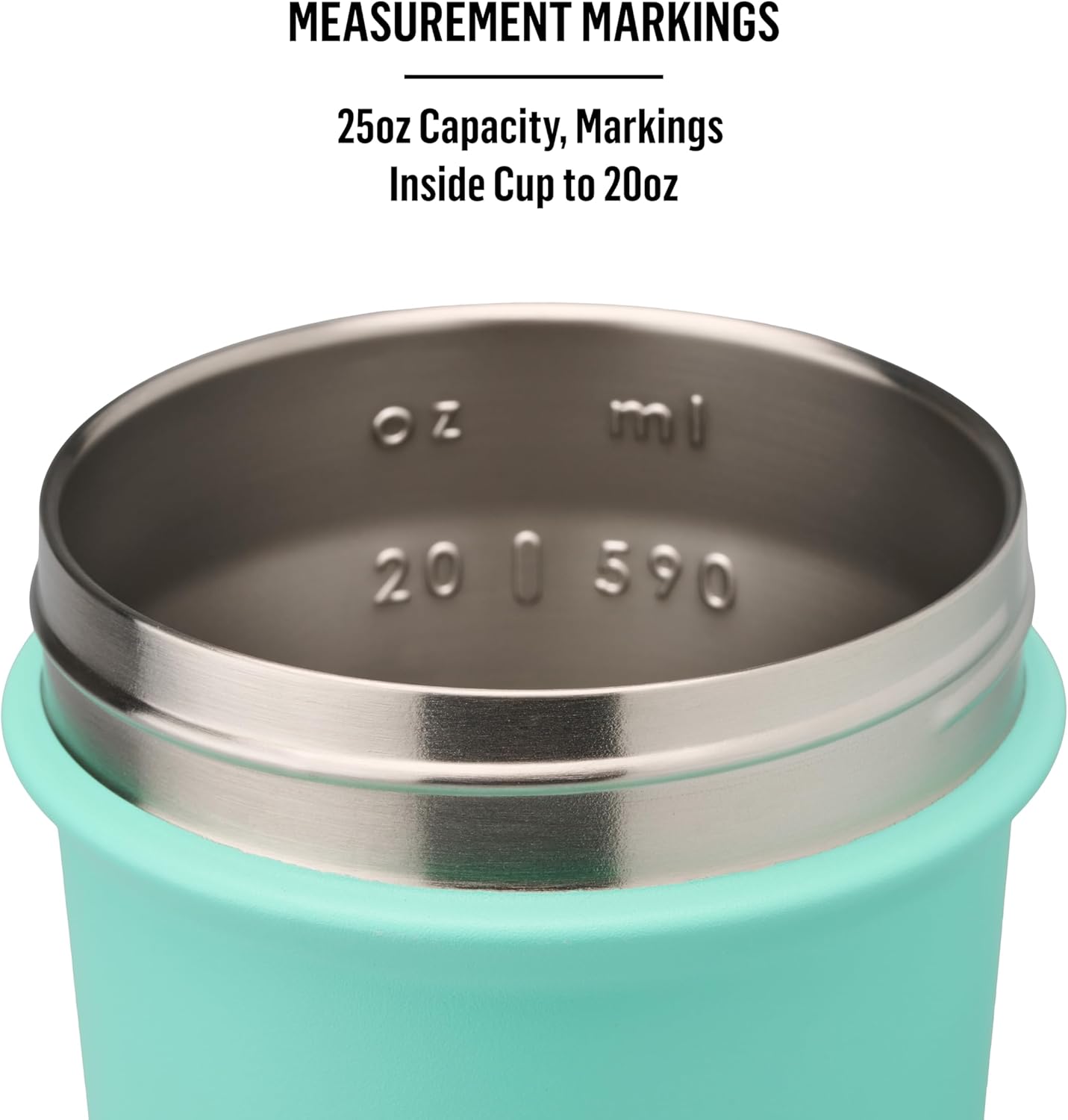 BlenderBottle Strada Insulated Stainless Steel Water Bottle with Whisk, 25oz Seafoam - Single Pack