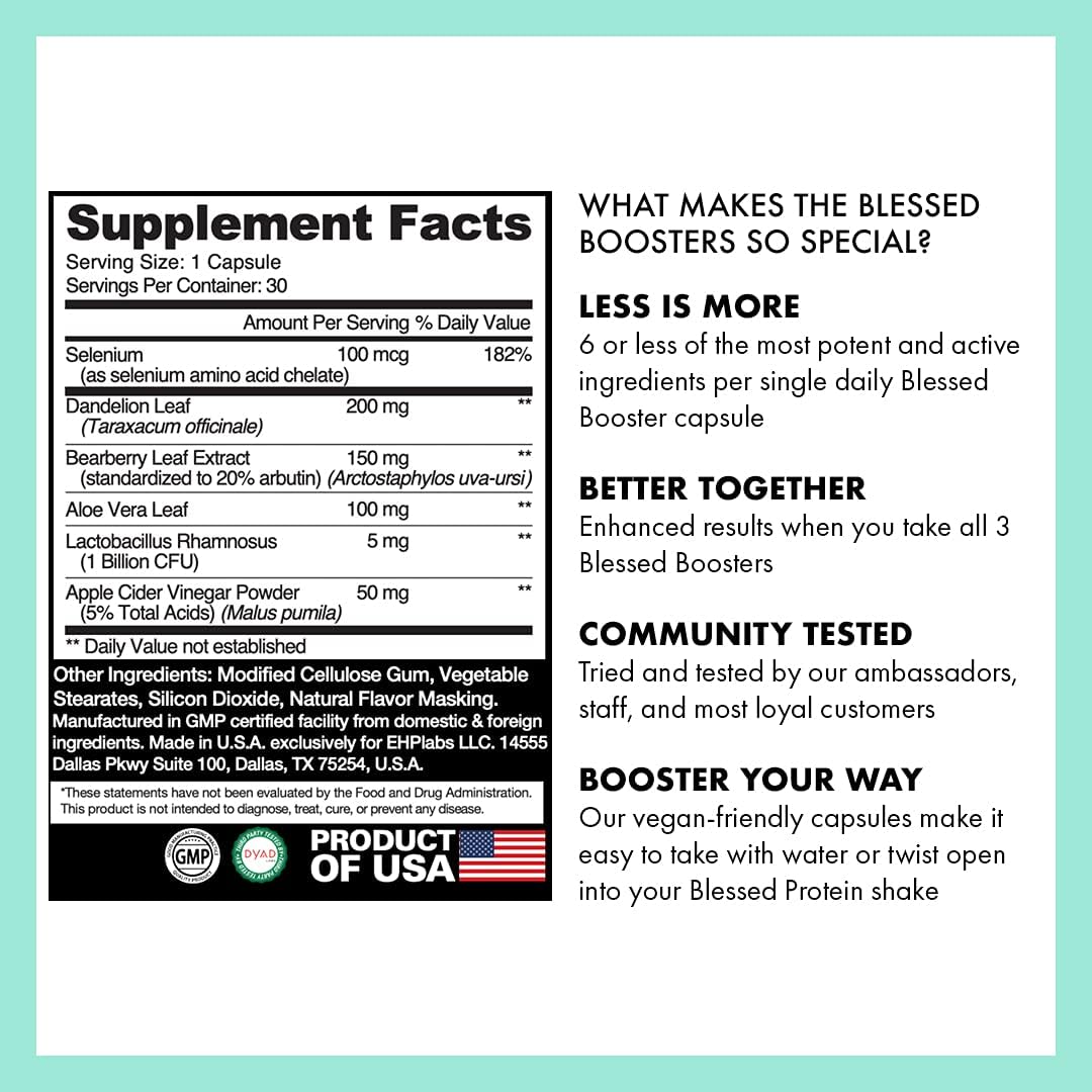 BLESSED Booster De-Bloat & Gut Fix Capsules - Plant-Based Daily Digestive Enzymes for Belly Bloat Relief & Gut Health, Vegan & Gluten-Free