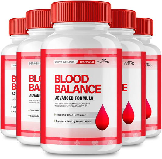 Blood Balance Supplement with Vitamin C, Turmeric, and Zinc - Extra Strength Formula - VIVE MD Official Reviews (5 Pack)