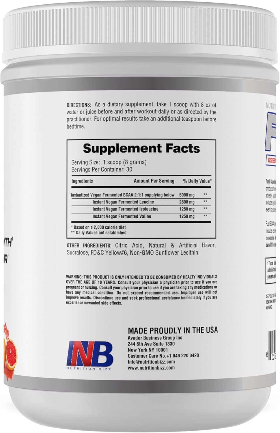 Blood Orange BCAA Powder for Muscle Recovery and Endurance - 30 Servings, 5g Amino Acids for Post Workout Nutrition Boost - BoostGo Australia