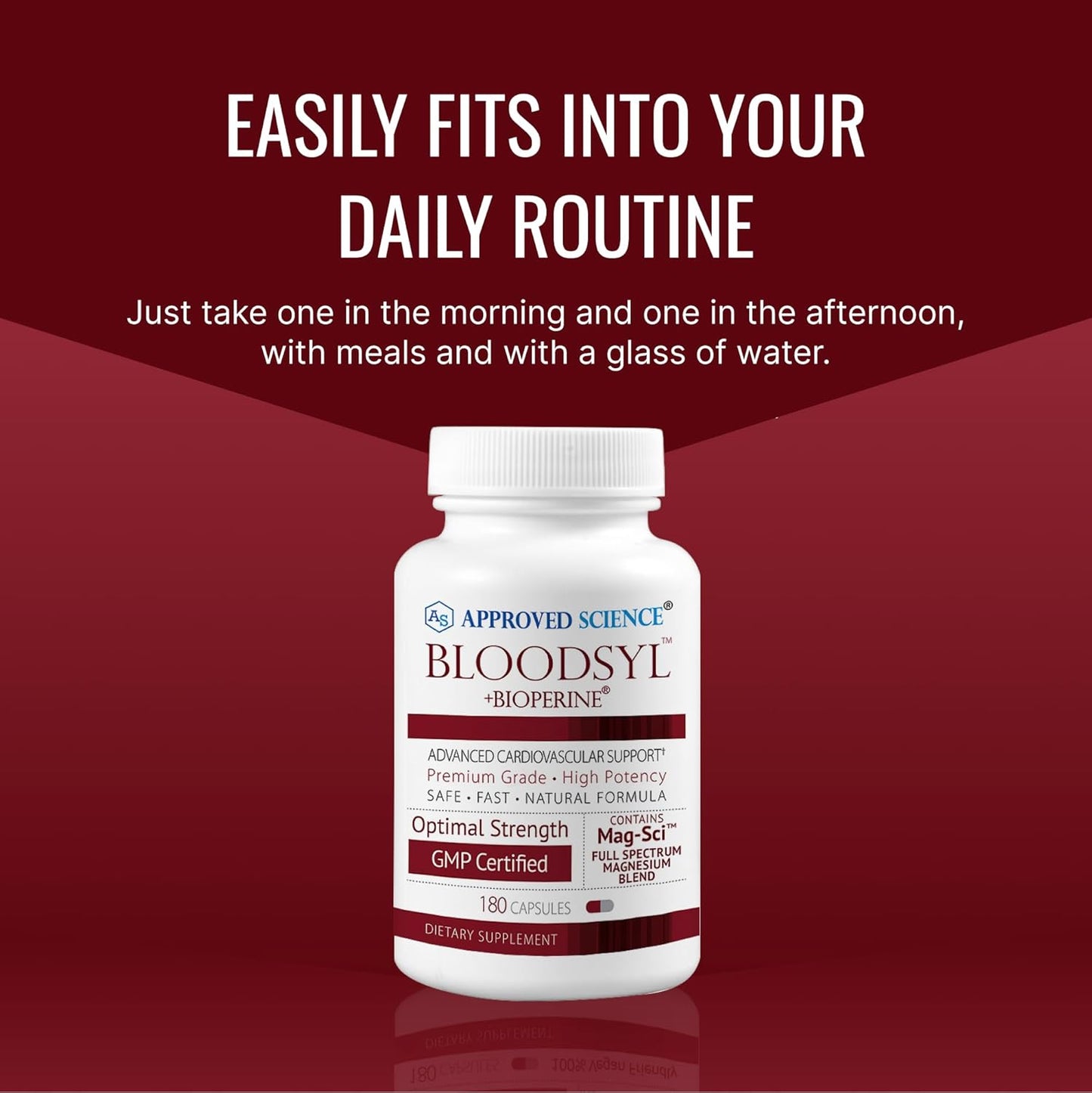 Bloodsyl Vegan Capsules - Supports Blood Flow with Hawthorn Berry, Magnesium, BioPerine - 180 Count