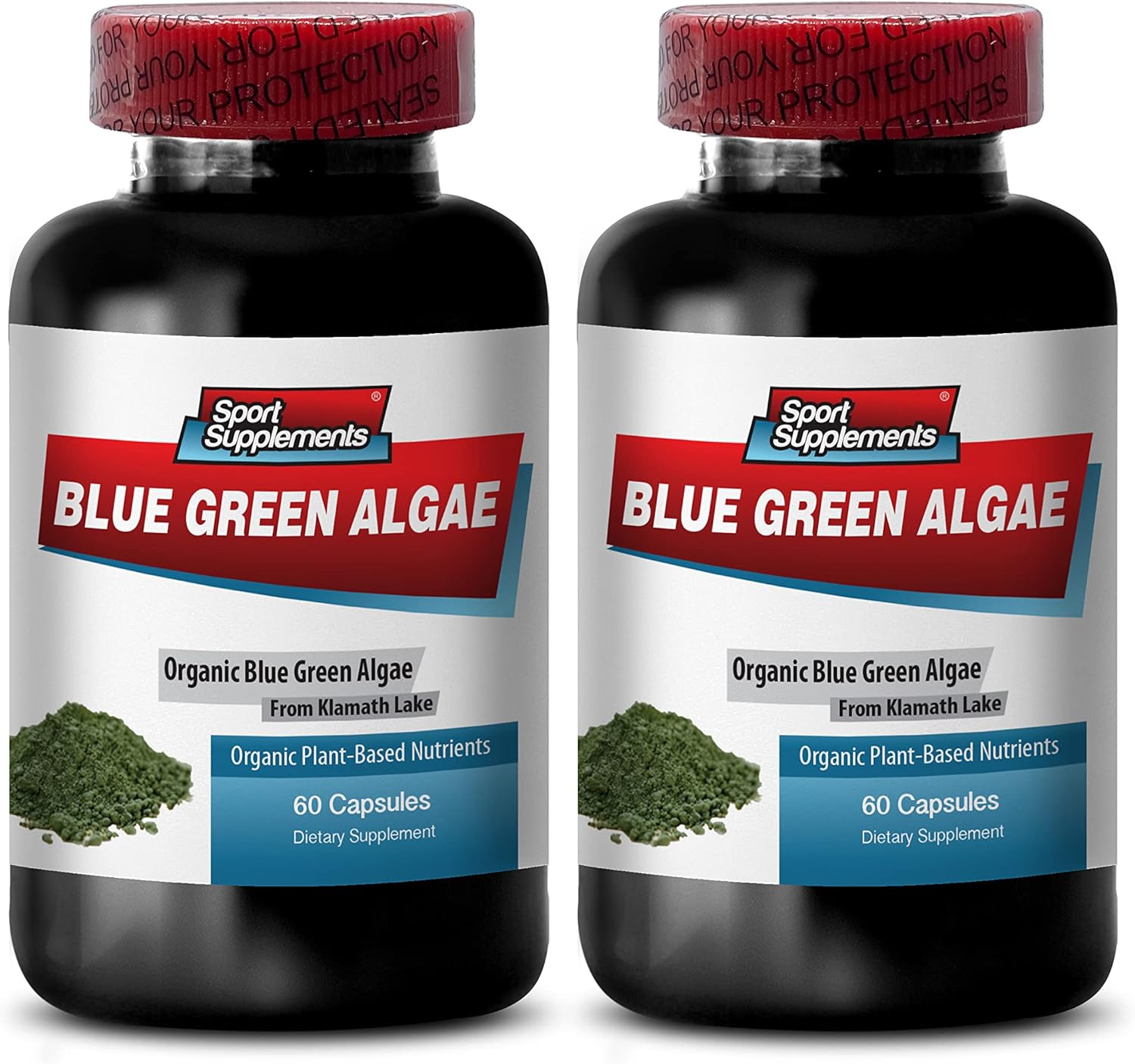 Blue Green Algae Capsules 500mg - Pure Superfood from Klamath Lake for Healthier Skin - Spirulina and Chlorella Supplement - 120 Capsules