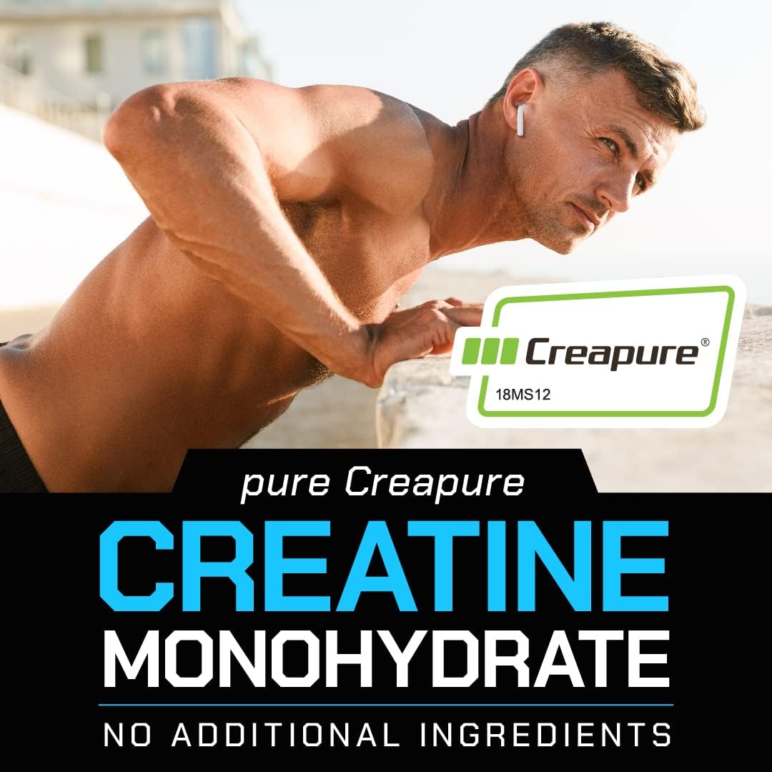 Blue Ice Pop Muscle Feast Creapure Creatine Monohydrate Powder - Vegan, Keto, Gluten-Free, Easy to Mix - 300g - Mass Gainer, Recovery Supplement, Muscle Growth