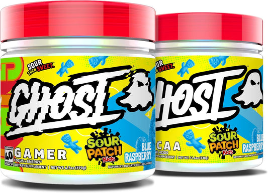Blue Raspberry Gamer Nootropics and BCAA Amino Acids Bundle - GHOST Sour Patch Kids