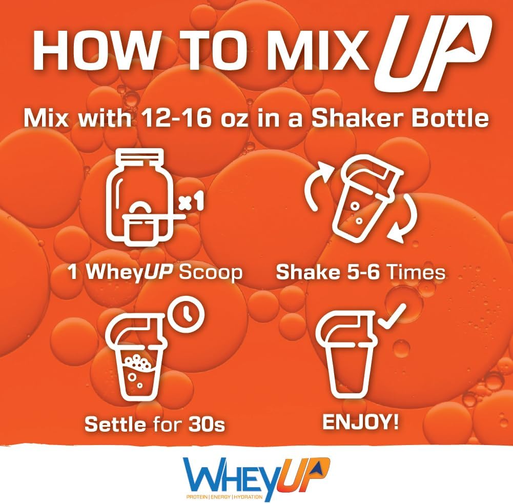 Blue Raspberry WheyUP Clear Whey Isolate Protein Powder with 150mg Caffeine, 24g Protein, 20 Servings, 5.5g BCAA'S, 100 Cal, Sugar Free, 500mg Coconut Water - Ideal Pre-Post Workout Drink