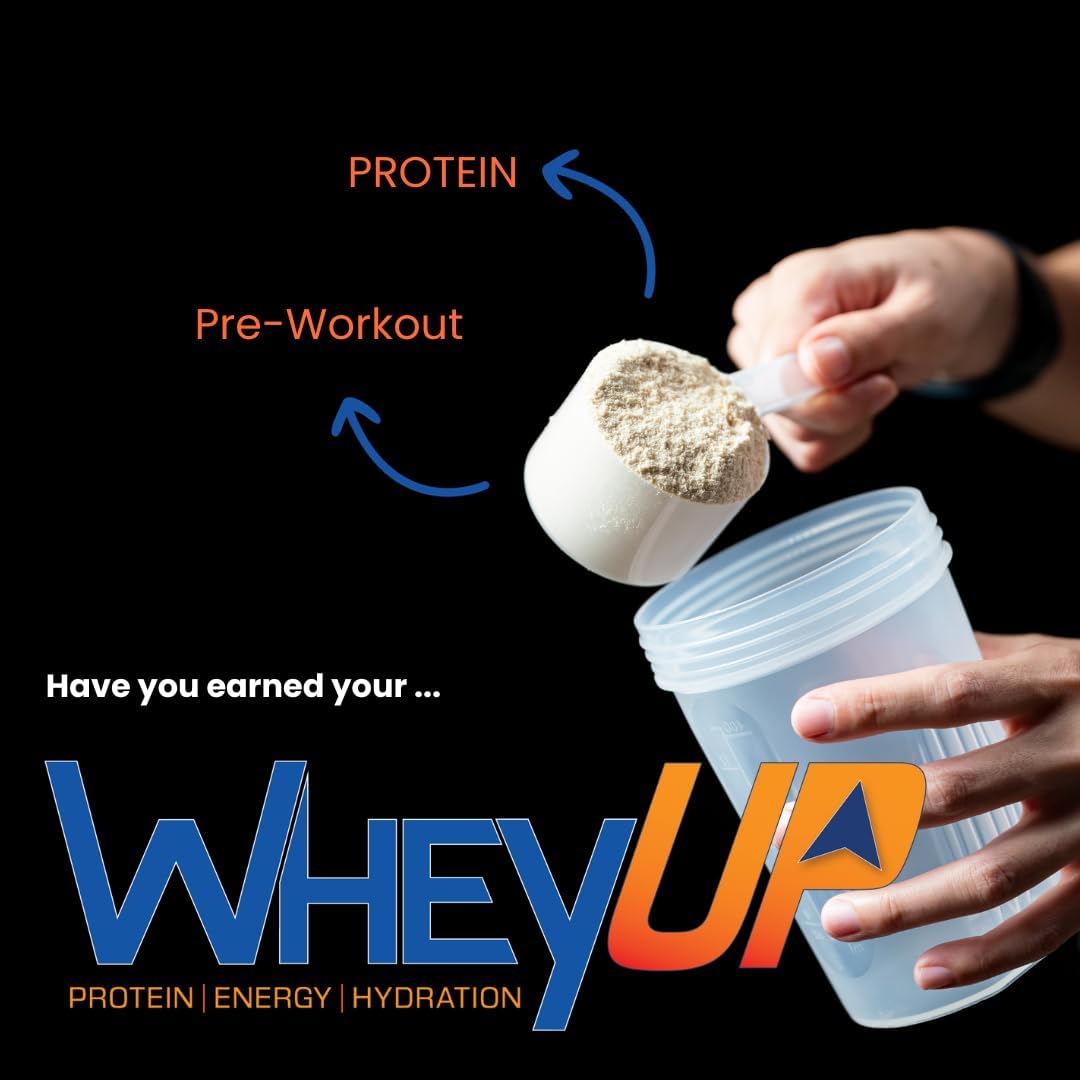Blue Raspberry WheyUP Clear Whey Isolate Protein Powder with 150mg Caffeine, 24g Protein, 20 Servings, 5.5g BCAA'S, 100 Cal, Sugar Free, 500mg Coconut Water - Ideal Pre-Post Workout Drink