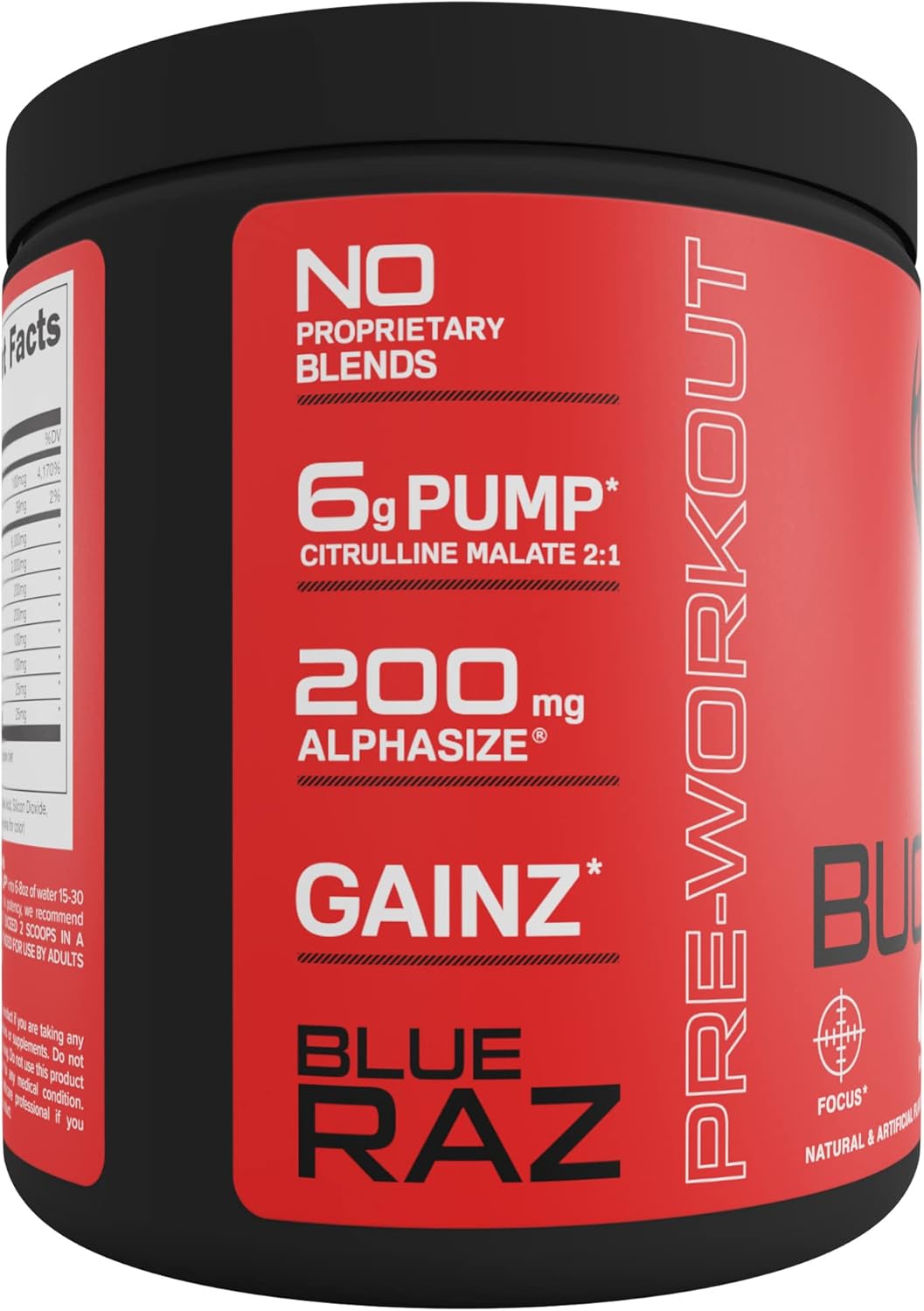 Blue Raz Pre Workout with 6g Citrulline, 2g Beta Alanine, & 3 Trademarked Ingredients