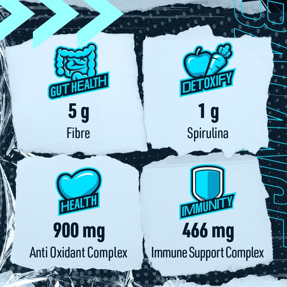 Blue Star Nutraceuticals ROUGHAGE Superfood Powder - 38 Fruits & Greens with Natural Pineapple Coconut Flavor