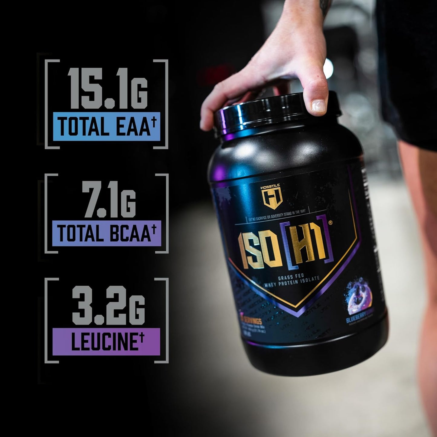 Blueberry Donut Grass Fed Whey Protein Isolate with Digestive Enzymes - Muscle Recovery Drink for Post Workout - 30 Servings