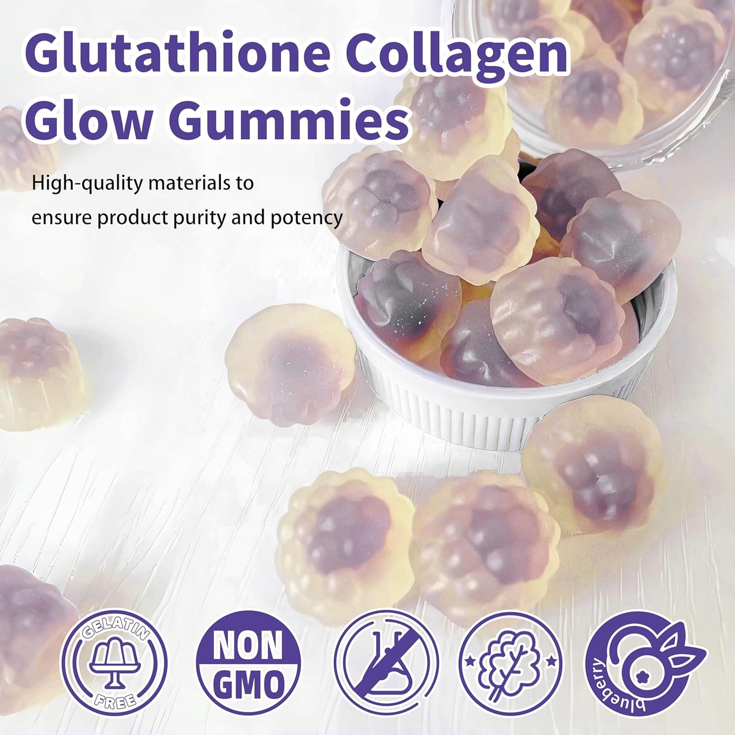 Blueberry Flavored Biotin Gummies for Hair Growth - Vegan Multivitamin Chewables for Strong Hair, Skin & Nails - Sugar-Free Hair Growth Gummy - 30-Day Supply for Men, Women, and Kids