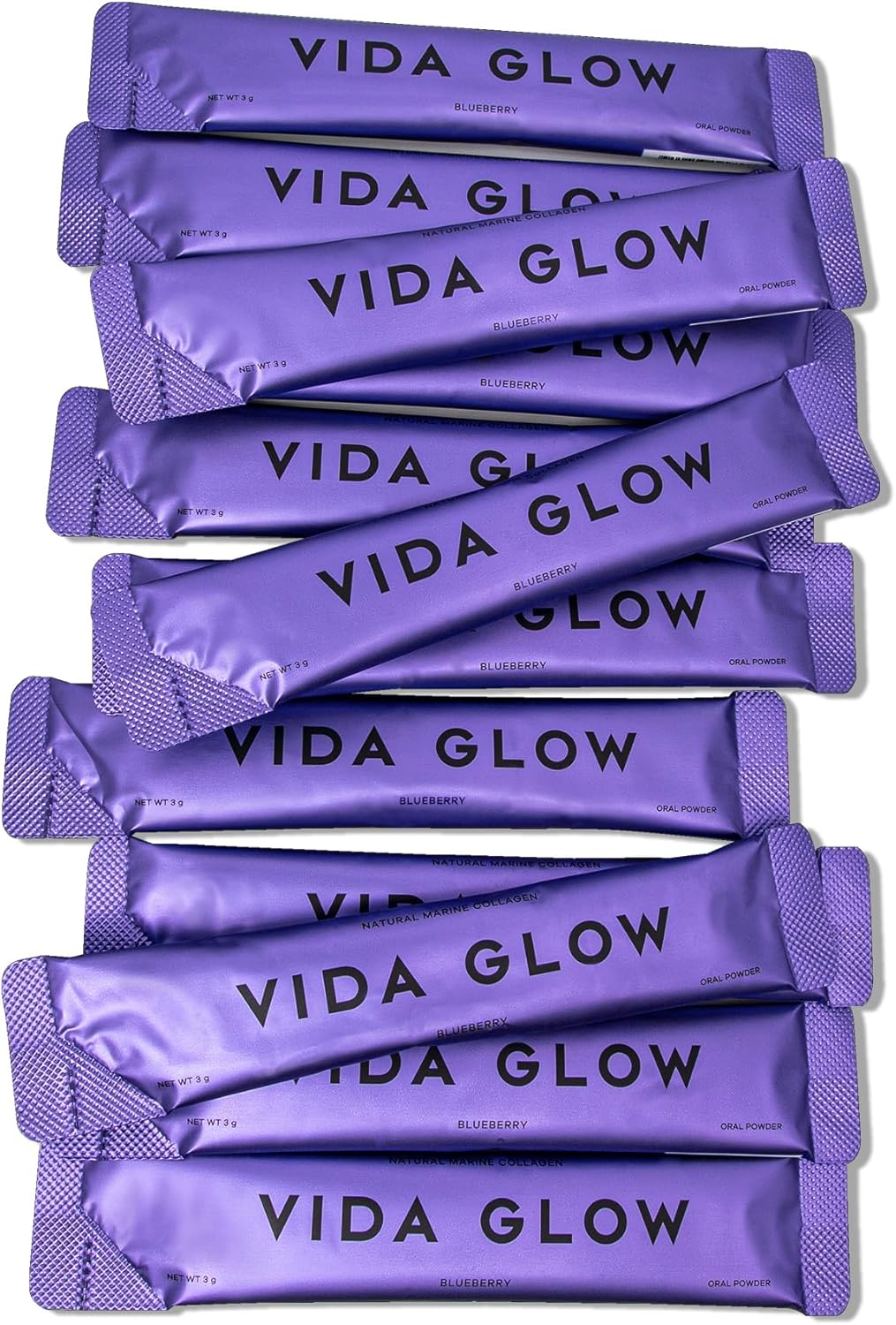 Blueberry Marine Collagen Powder Sachets by Vida Glow - Skin Hydration and Health Support